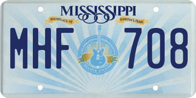 MS license plate MHF708