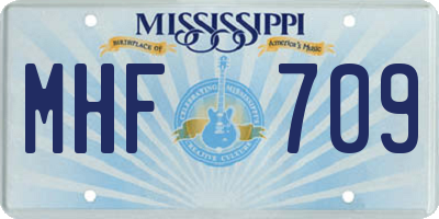 MS license plate MHF709