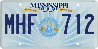 MS license plate MHF712