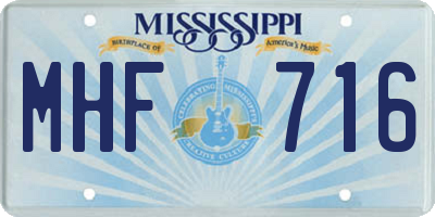 MS license plate MHF716