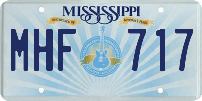 MS license plate MHF717