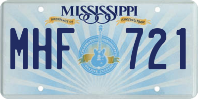 MS license plate MHF721