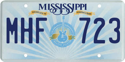 MS license plate MHF723