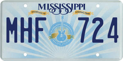 MS license plate MHF724