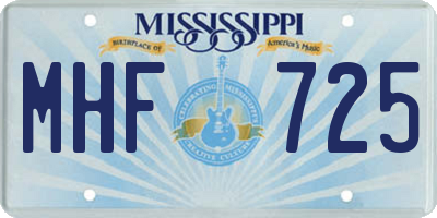 MS license plate MHF725