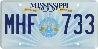 MS license plate MHF733