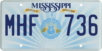 MS license plate MHF736
