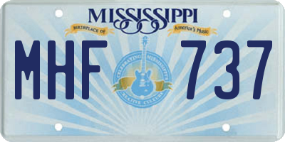 MS license plate MHF737