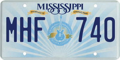 MS license plate MHF740