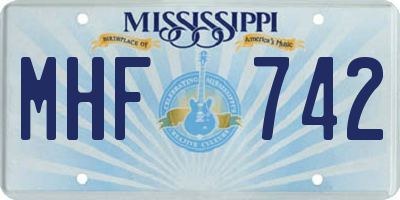 MS license plate MHF742
