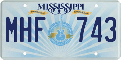 MS license plate MHF743
