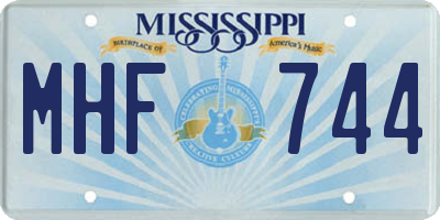 MS license plate MHF744