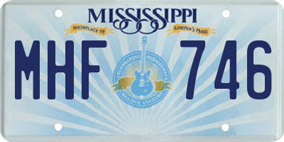 MS license plate MHF746