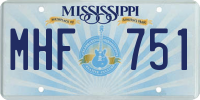 MS license plate MHF751