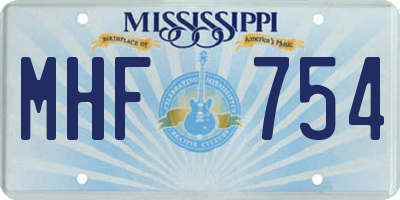 MS license plate MHF754