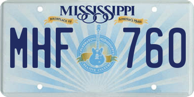 MS license plate MHF760