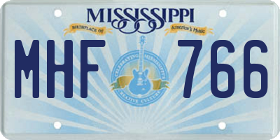 MS license plate MHF766