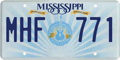 MS license plate MHF771