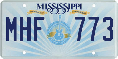 MS license plate MHF773