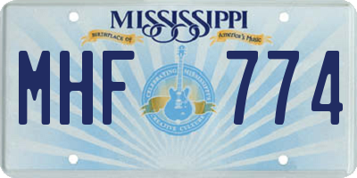 MS license plate MHF774