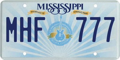 MS license plate MHF777