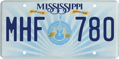 MS license plate MHF780
