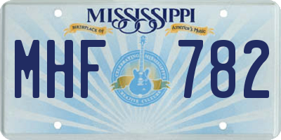 MS license plate MHF782