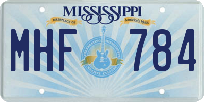 MS license plate MHF784