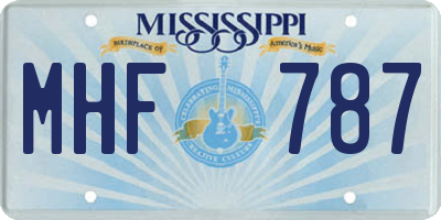MS license plate MHF787