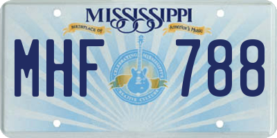 MS license plate MHF788