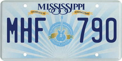 MS license plate MHF790