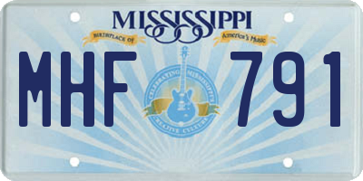 MS license plate MHF791