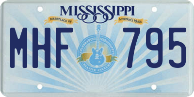 MS license plate MHF795