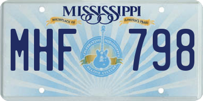 MS license plate MHF798