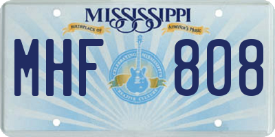 MS license plate MHF808