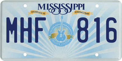 MS license plate MHF816