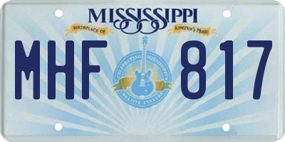 MS license plate MHF817