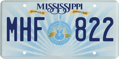 MS license plate MHF822