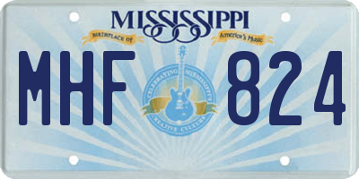 MS license plate MHF824