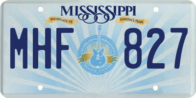 MS license plate MHF827
