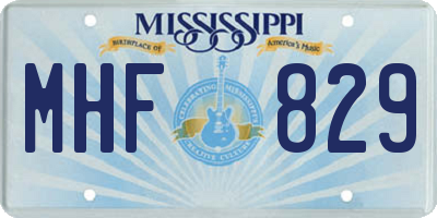 MS license plate MHF829