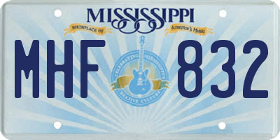 MS license plate MHF832