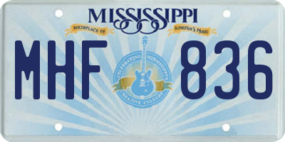 MS license plate MHF836