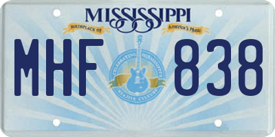 MS license plate MHF838