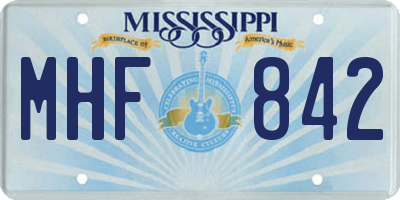 MS license plate MHF842
