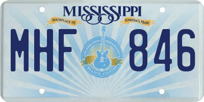 MS license plate MHF846