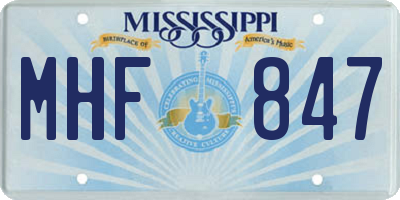 MS license plate MHF847