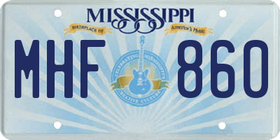 MS license plate MHF860