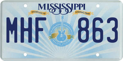 MS license plate MHF863