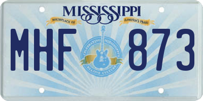 MS license plate MHF873